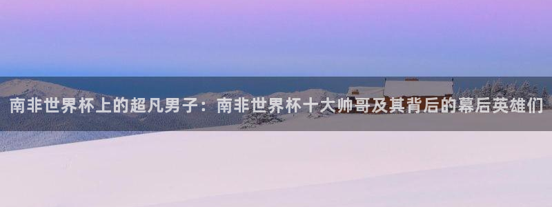 世界杯预赛赛程：南非世界杯上的超凡男子：南非世界杯十大帅哥及其背后的幕后英雄们